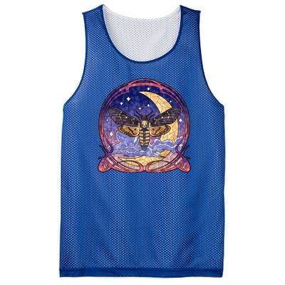 Stained Glass Moth Butterfly Moon Crest Mesh Reversible Basketball Jersey Tank