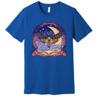 Stained Glass Moth Butterfly Moon Crest Premium T-Shirt