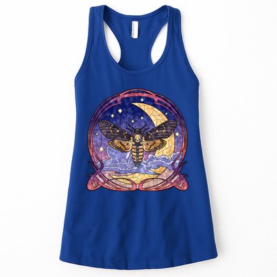 Stained Glass Moth Butterfly Moon Crest Womens Tank Top