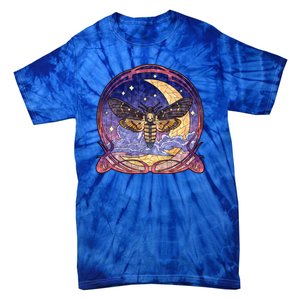 Stained Glass Moth Butterfly Moon Crest Tie-Dye T-Shirt