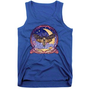 Stained Glass Moth Butterfly Moon Crest Tank Top