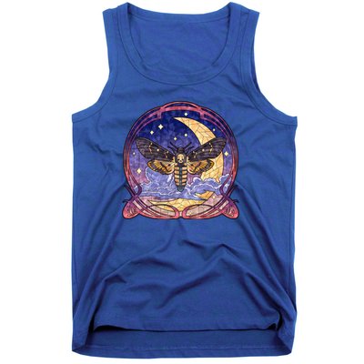 Stained Glass Moth Butterfly Moon Crest Tank Top