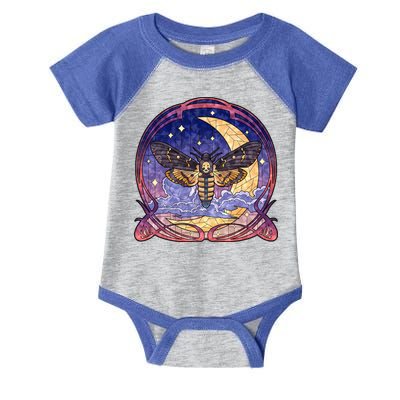 Stained Glass Moth Butterfly Moon Crest Infant Baby Jersey Bodysuit