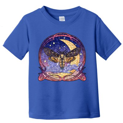Stained Glass Moth Butterfly Moon Crest Toddler T-Shirt