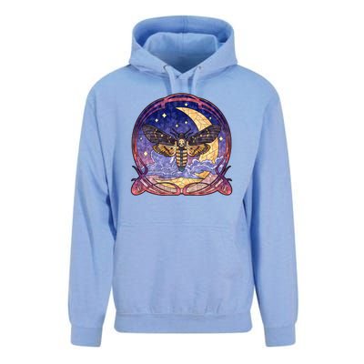 Stained Glass Moth Butterfly Moon Crest Unisex Surf Hoodie