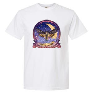 Stained Glass Moth Butterfly Moon Crest Garment-Dyed Heavyweight T-Shirt