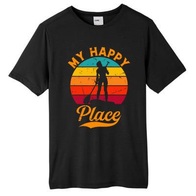 Sup Girl My Happy Place Water Sports Stand Up Paddle Board Tall Fusion ChromaSoft Performance T-Shirt