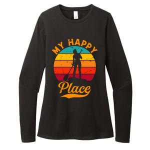 Sup Girl My Happy Place Water Sports Stand Up Paddle Board Womens CVC Long Sleeve Shirt