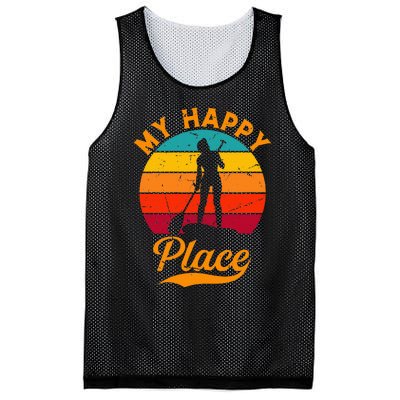 Sup Girl My Happy Place Water Sports Stand Up Paddle Board Mesh Reversible Basketball Jersey Tank