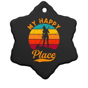 Sup Girl My Happy Place Water Sports Stand Up Paddle Board Ceramic Star Ornament