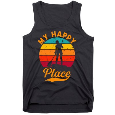 Sup Girl My Happy Place Water Sports Stand Up Paddle Board Tank Top