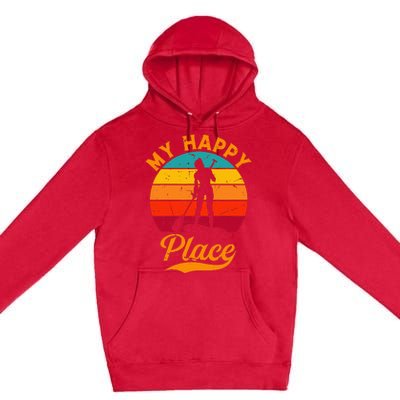 Sup Girl My Happy Place Water Sports Stand Up Paddle Board Premium Pullover Hoodie