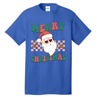 Santa Groovy Merry Christmas Funny Santa Face Retro Groovy Meaningful Gift Tall T-Shirt