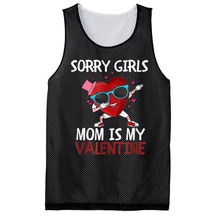 Sorry Girls Mom Is My Valentine Funny Dabbing Heart Valentine Day Mesh Reversible Basketball Jersey Tank