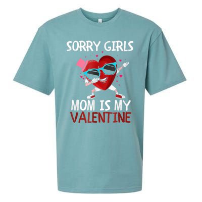 Sorry Girls Mom Is My Valentine Funny Dabbing Heart Valentine Day Sueded Cloud Jersey T-Shirt