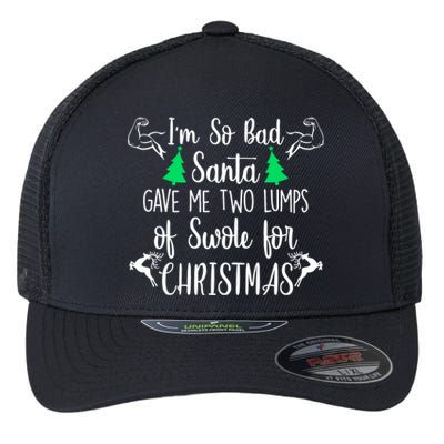 Santa Gave Me Two Lumps Of Swole Funny Christmas Fitness Gift Flexfit Unipanel Trucker Cap