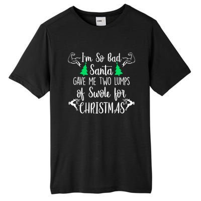 Santa Gave Me Two Lumps Of Swole Funny Christmas Fitness Gift Tall Fusion ChromaSoft Performance T-Shirt