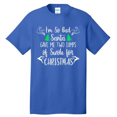 Santa Gave Me Two Lumps Of Swole Funny Christmas Fitness Gift Tall T-Shirt