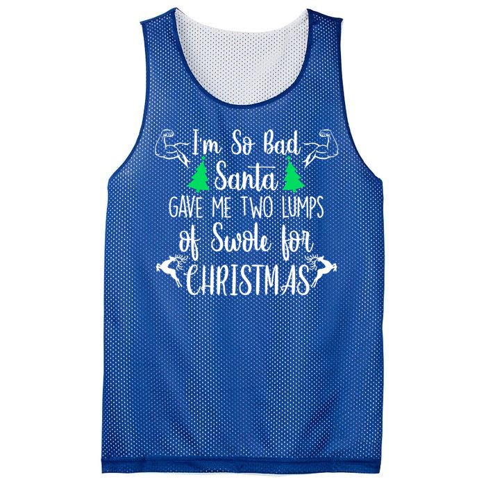 Santa Gave Me Two Lumps Of Swole Funny Christmas Fitness Gift Mesh Reversible Basketball Jersey Tank