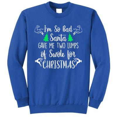 Santa Gave Me Two Lumps Of Swole Funny Christmas Fitness Gift Tall Sweatshirt