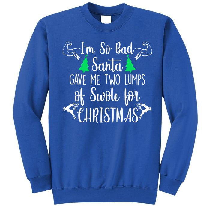 Santa Gave Me Two Lumps Of Swole Funny Christmas Fitness Gift Tall Sweatshirt