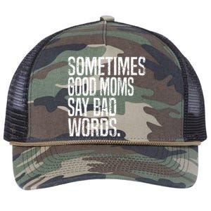 Sometimes Good Moms Say Bad Words Funny Mothers Day Gifts Retro Rope Trucker Hat Cap