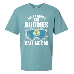 Skiing Gift My Favorite Ski Buddies Call Me Dad Great Gift Snow Gift Sueded Cloud Jersey T-Shirt