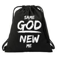 Same God New Me For Funny Jesus Christian Drawstring Bag