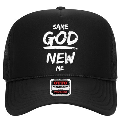 Same God New Me For Funny Jesus Christian Trucker Hat