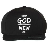 Same God New Me For Funny Jesus Christian Wool Snapback Cap