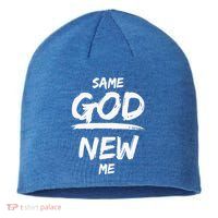 Same God New Me For Funny Jesus Christian Sustainable Beanie