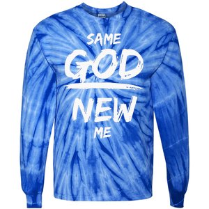 Same God New Me For Funny Jesus Christian Tie-Dye Long Sleeve Shirt