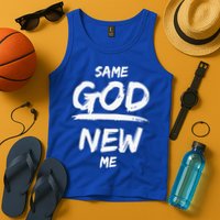 Same God New Me For Funny Jesus Christian Tank Top