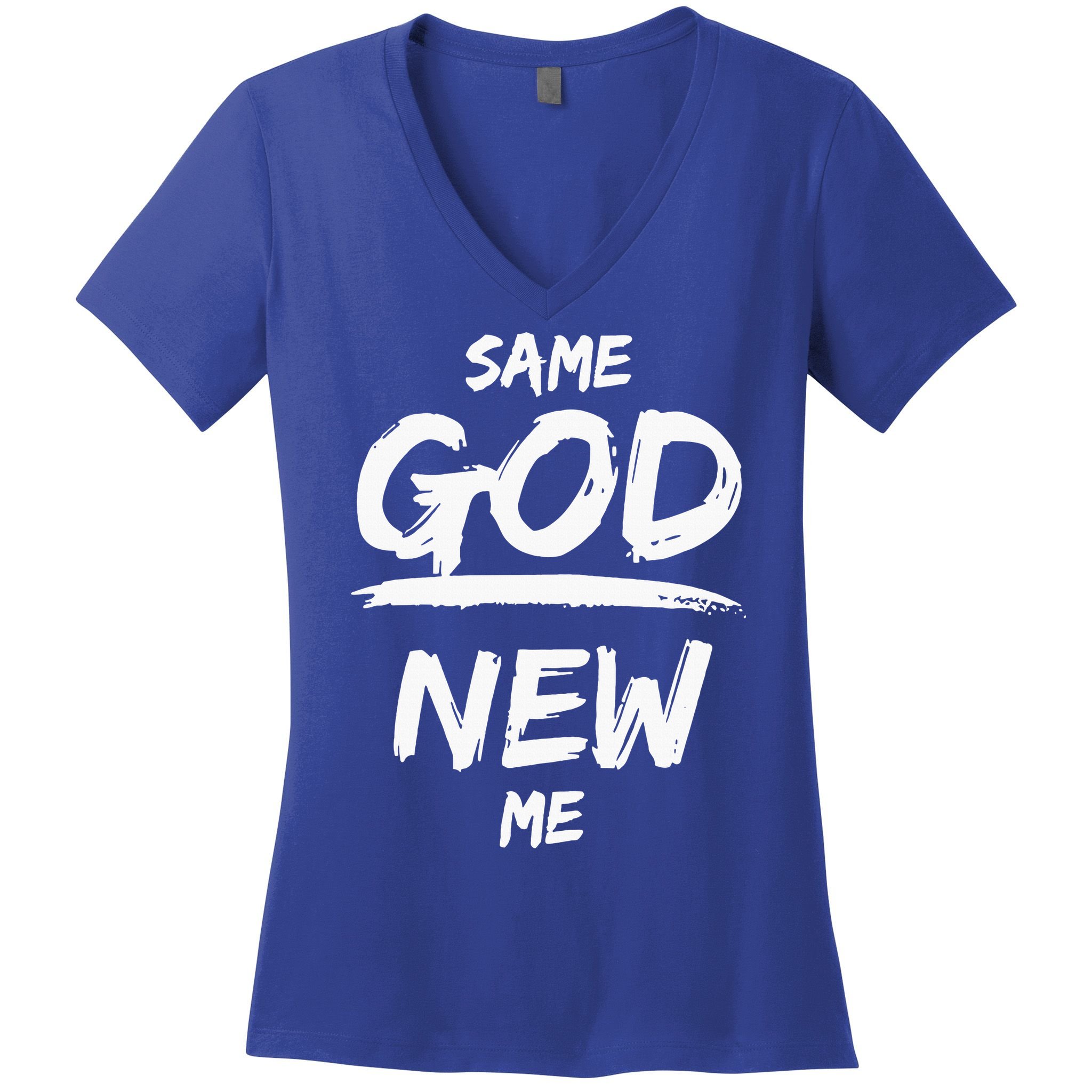 Same God New Me For Funny Jesus Christian Women's V-Neck T-Shirt