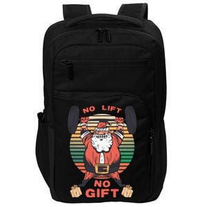 Santa Gym No Lift No Gift Christmas Workout Gymer Santa Claus Impact Tech Backpack