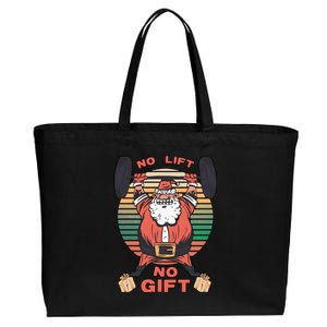 Santa Gym No Lift No Gift Christmas Workout Gymer Santa Claus Cotton Canvas Jumbo Tote