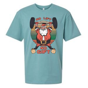 Santa Gym No Lift No Gift Christmas Workout Gymer Santa Claus Sueded Cloud Jersey T-Shirt