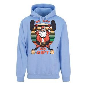 Santa Gym No Lift No Gift Christmas Workout Gymer Santa Claus Unisex Surf Hoodie