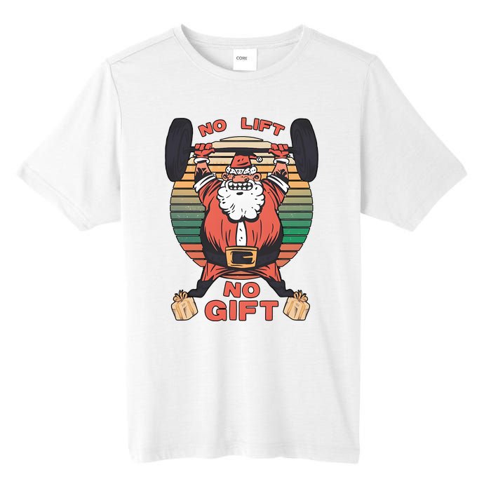 Santa Gym No Lift No Gift Christmas Workout Gymer Santa Claus Tall Fusion ChromaSoft Performance T-Shirt