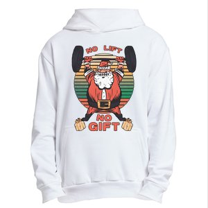 Santa Gym No Lift No Gift Christmas Workout Gymer Santa Claus Urban Pullover Hoodie