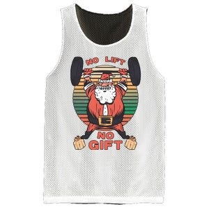 Santa Gym No Lift No Gift Christmas Workout Gymer Santa Claus Mesh Reversible Basketball Jersey Tank