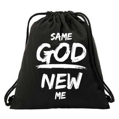 Same God New Me For Funny Jesus Drawstring Bag