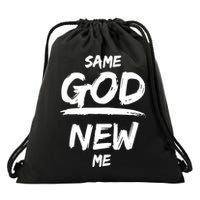 Same God New Me For Funny Jesus Drawstring Bag