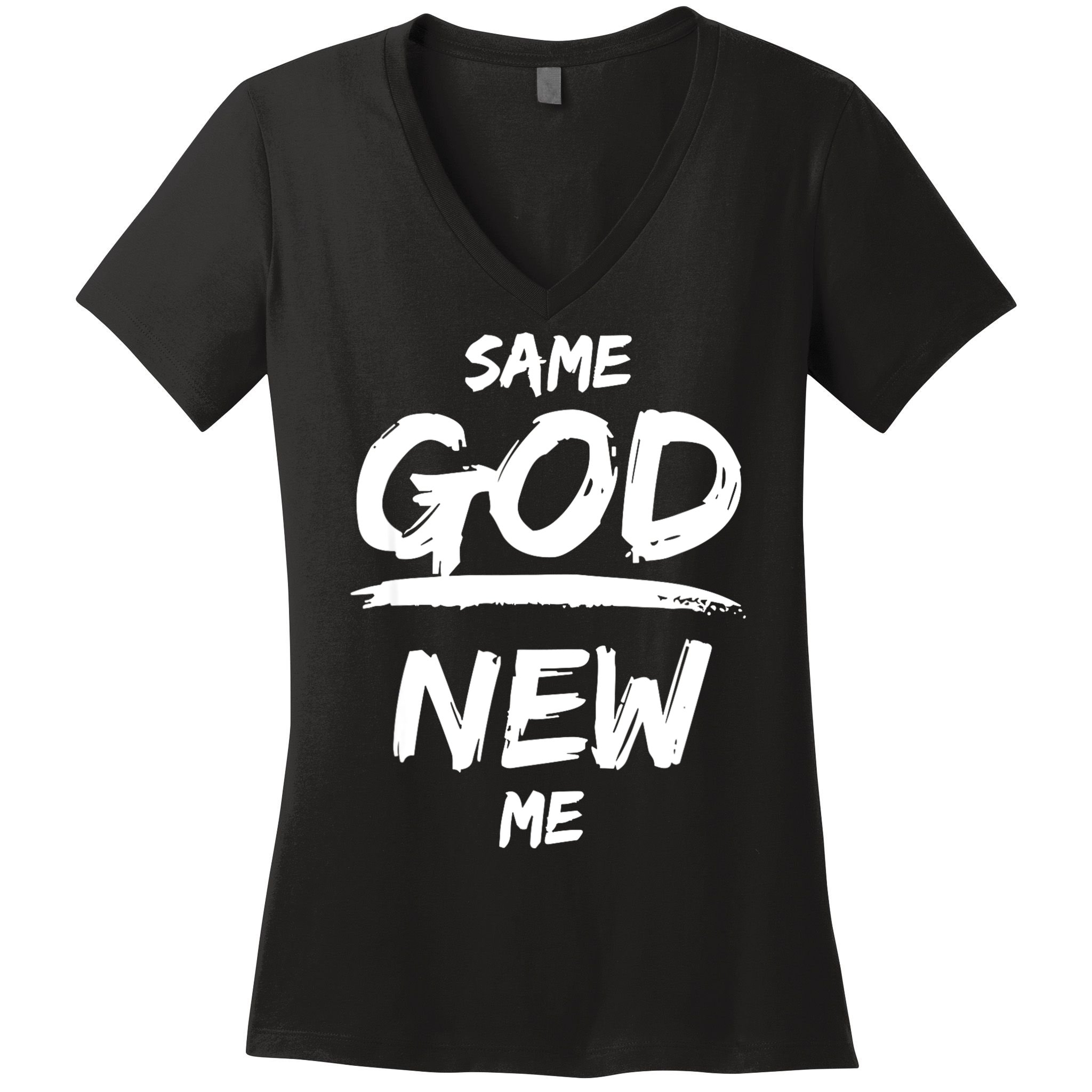 Same God New Me For Funny Jesus Women's V-Neck T-Shirt