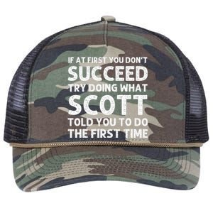 Scott Gift Name Personalized Birthday Funny Christmas Joke Retro Rope Trucker Hat Cap