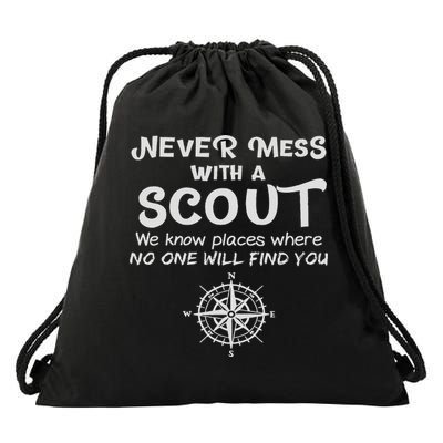 Scout Gift Never Mess With A Scout Drawstring Bag