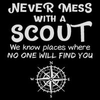 Scout Gift Never Mess With A Scout Cropped Pullover Crew