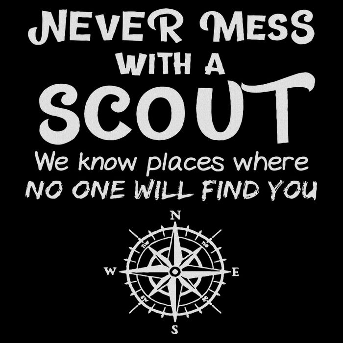 Scout Gift Never Mess With A Scout Cropped Pullover Crew