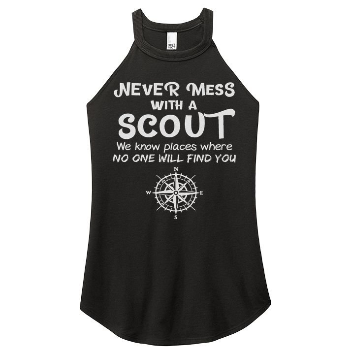 Scout Gift Never Mess With A Scout Women's Perfect Tri Rocker Tank