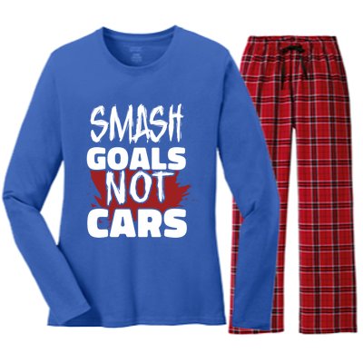 Smash Goals Not Cars Car Racing Motor Racing Drag Racing Gift Women's Long Sleeve Flannel Pajama Set 